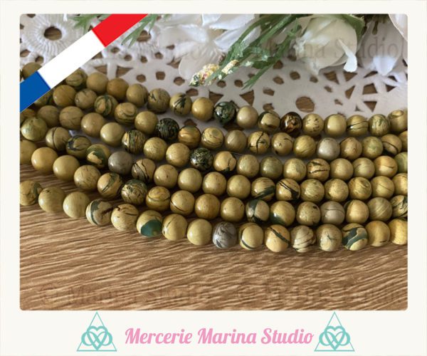 Lot de 10 perles en muscovite du Brésil 8mm ou 6mm – Image 2