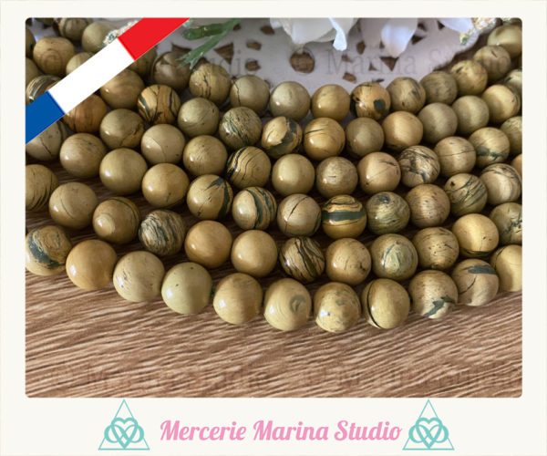 Lot de 10 perles en muscovite du Brésil 8mm ou 6mm