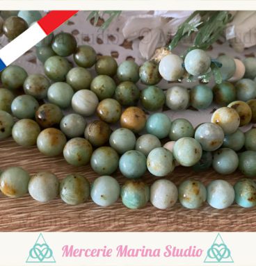 RARES lot 10 de perles en turquoise 8mm ou 6mm de Mongolie