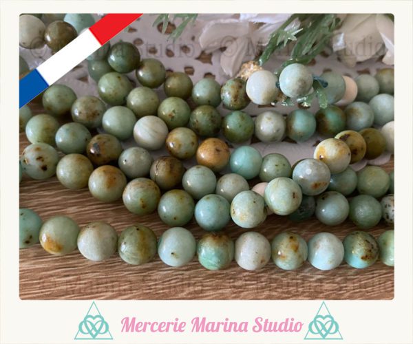 RARES lot 10 de perles en turquoise 8mm ou 6mm de Mongolie