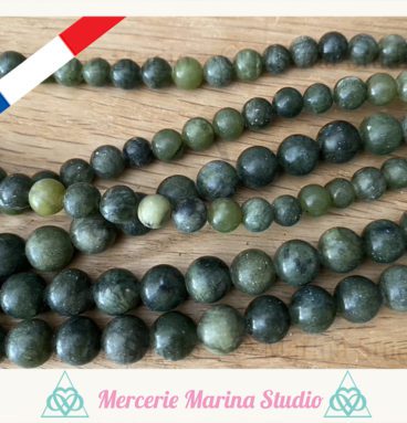 Enfilade perles en jade vert africain 8mm ou 6mm- Non traitées qualité AB