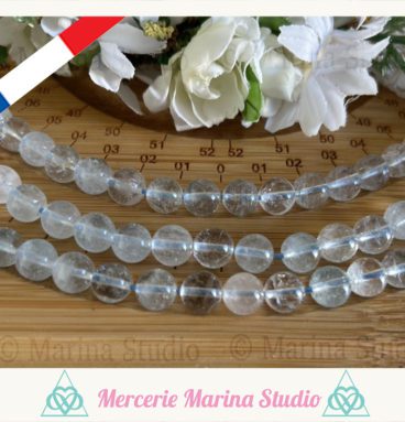 10 perles en topaze naturelle 8mm Qualité A+