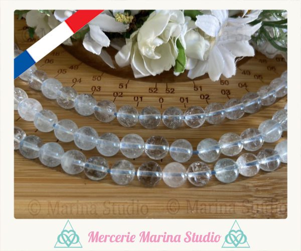 10 perles en topaze naturelle 8mm Qualité A+